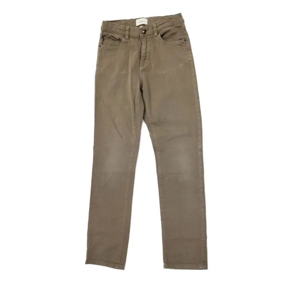 DL1961 Boys Cotton Zippered Straight Casual Jeans Brown Size 14